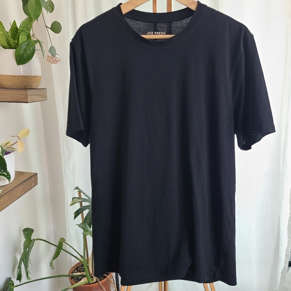 Joe Fresh Active Black Basic T-Shirt Men's - Picture 1 of 6